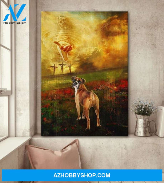 Jesus and Boxer - To the beautiful world Boxer Portrait Canvas Prints - Wall Art