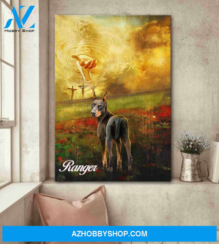 Jesus and Doberman To the beautiful world Canvas And Poster,Canvas Prints,Wall Decor Visual Art