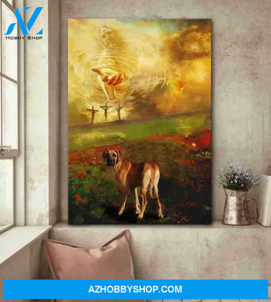Jesus and Great Dane - To the beautiful world Dog Portrait Canvas Prints, Wall Art