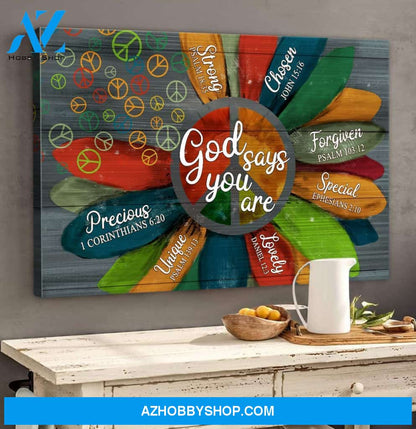 Jesus and Hippie God says you are Canvas And Poster, Wall Decor Visual Art
