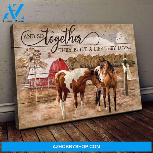 Jesus and Horses - And so together they built a life they love Landscape Canvas Prints, Wall Art