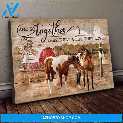 Jesus and Horses - And so together they built a life they love Landscape Canvas Prints, Wall Art