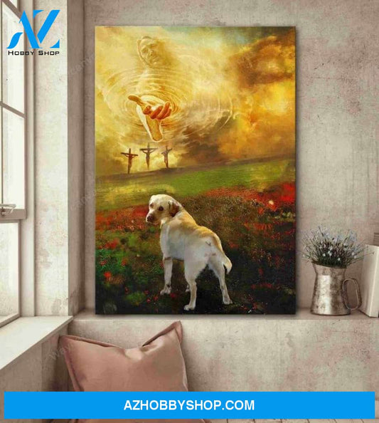 Jesus and Labrador - To the beautiful world Jesus Portrait Canvas Prints - Wall Art