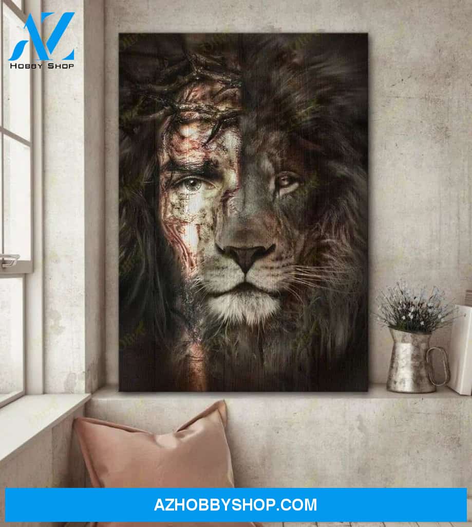 Jesus and lion The perfect combination Canvas And Poster, Wall Decor Visual Art