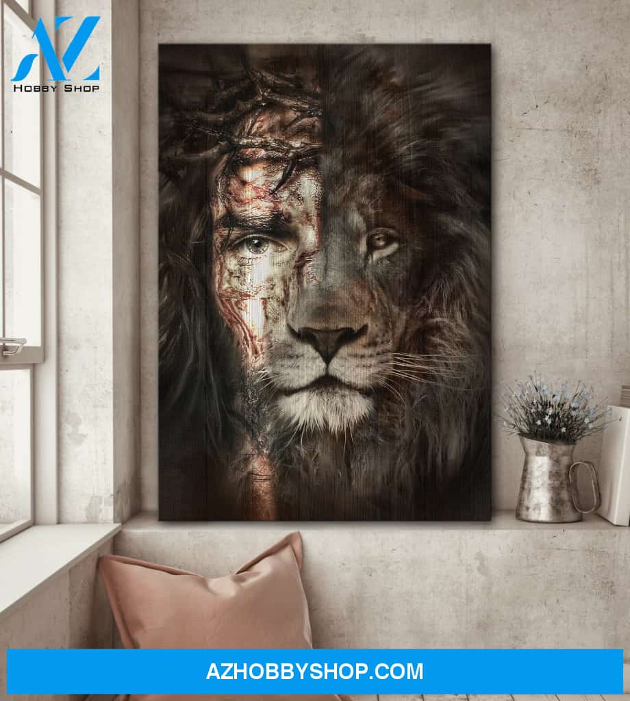 Jesus and lion - The perfect combination Jesus Portrait Canvas Prints - Wall Art