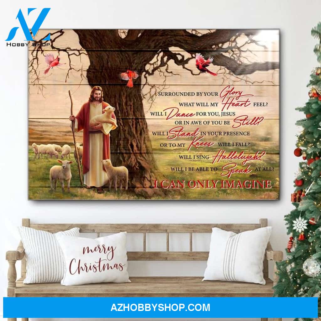 Jesus and sheeps surrounded by your glory what will my heart feel - Matte Canvas (1.25