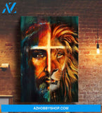 Jesus - Jesus and the amazing Lion - Portrait Canvas Prints, Wall Art