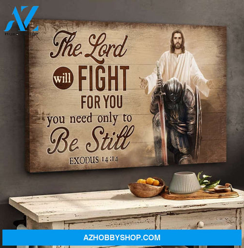 Jesus and the warrior - The Lord will fight for you - Landscape Canvas Prints, Wall Art
