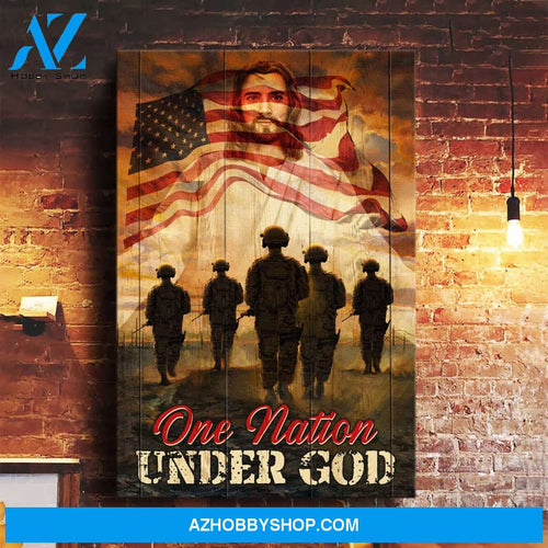 Jesus and Veterans - One nation under God - Amazing Portrait Canvas Prints, Wall Art