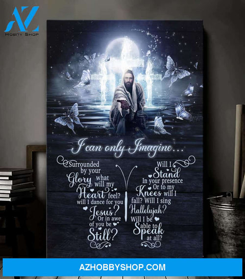 Jesus and white butterflies - I can only imagine Jesus Portrait Canvas Prints - Wall Art