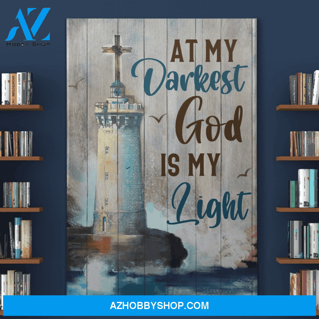 Jesus At my darkness God is my light Canvas And Poster, Wall Decor Visual Art