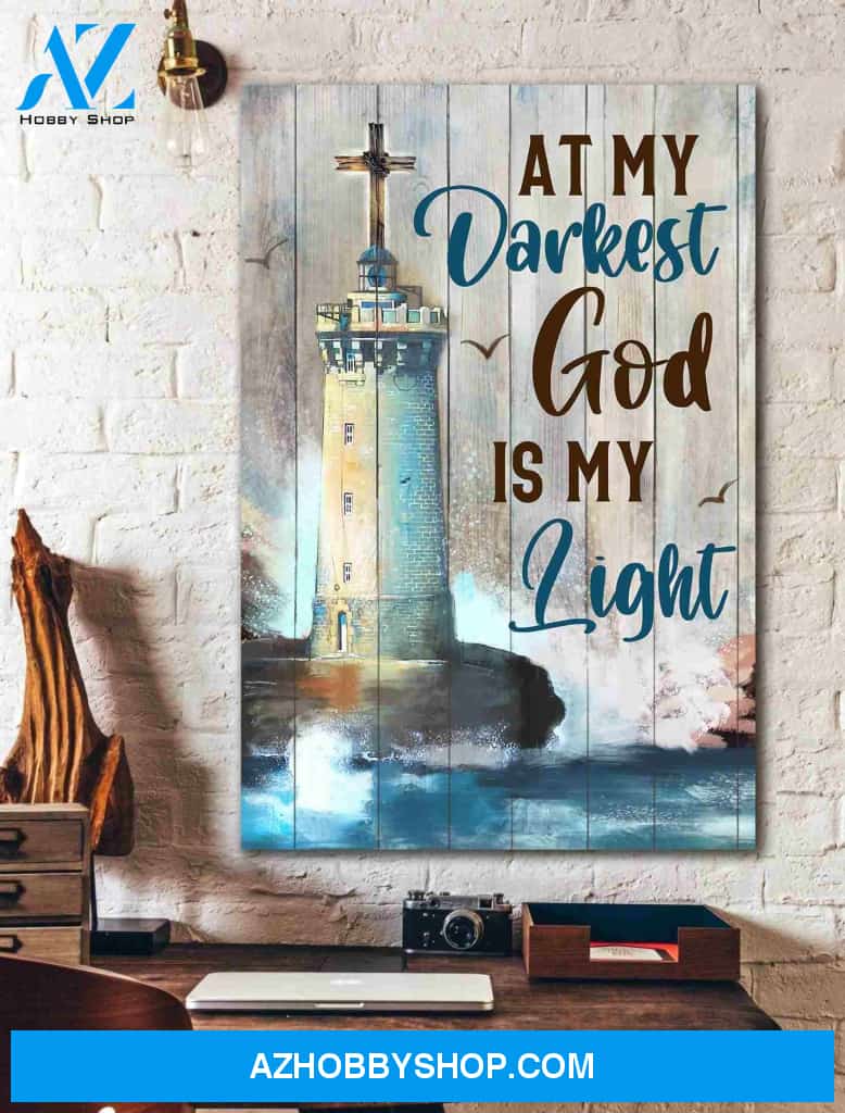 Jesus At my darkness God is my light Canvas And Poster, Wall Decor Visual Art