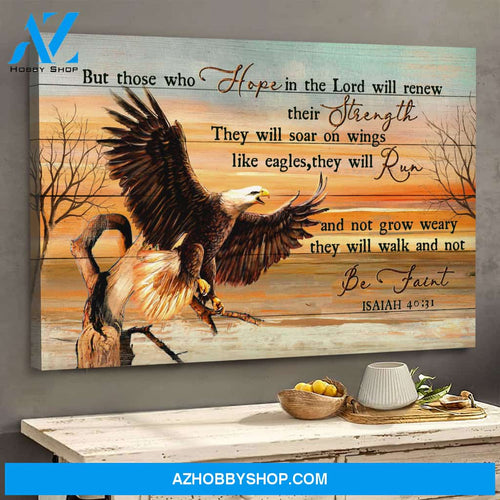 Jesus - Awesome Eagle - Those who hope in the Lord will renew their strength - Landscape Canvas Prints, Wall Art