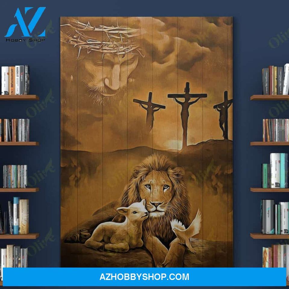 Jesus, Awesome Lion And A Lamb Easter Canvas And Poster, Wall Decor Visual Art, Wall Poster, My Poster Wall