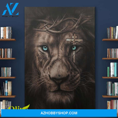 Jesus, Awesome Lion And Cross On His Eye 2 Easter Canvas And Poster, Wall Decor Visual Art, Wall Poster, My Poster Wall