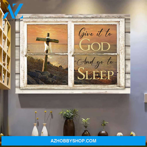 Jesus - Beach sunset scenery - Give it to God and go to sleep - Landscape Canvas Prints, Wall Art