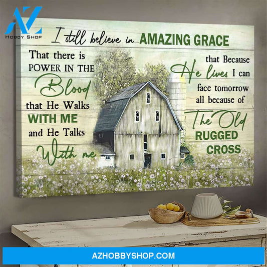 Jesus - Beautiful flower field - I still believe in amazing grace - Landscape Canvas Prints, Wall Art