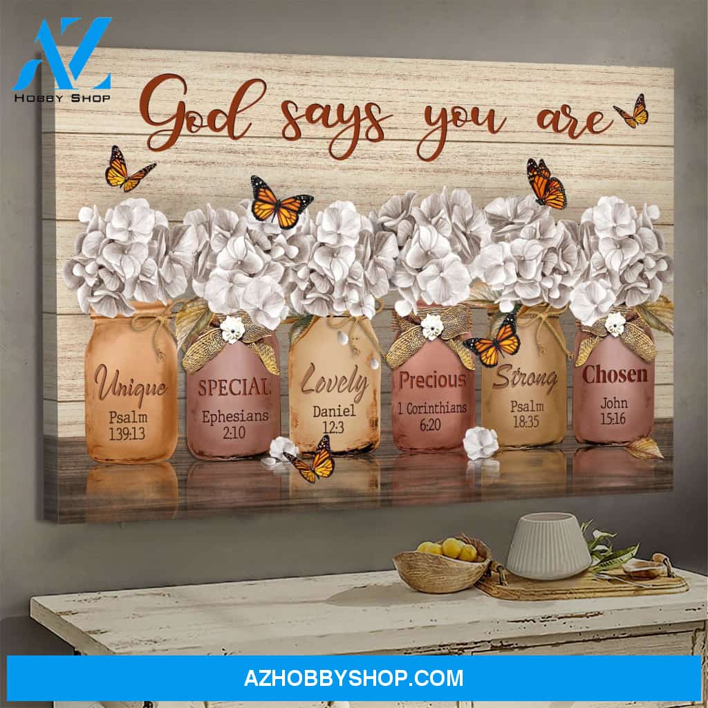 Jesus - Beautiful flower - God says you are - Landscape Canvas Prints, Wall Art