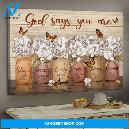 Jesus - Beautiful flower - God says you are - Landscape Canvas Prints, Wall Art