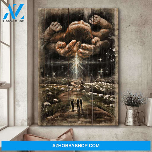 Jesus - Beautiful night sky - The day he was born - Portrait Canvas Prints, Wall Art