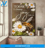 Jesus - Bee and Daisy flowers -Today I choose Joy - Portrait Canvas Prints, Wall Art