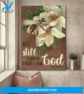 Jesus - Bee taking nectar - Bee still and know that I am God - Portrait Canvas Prints, Wall Art