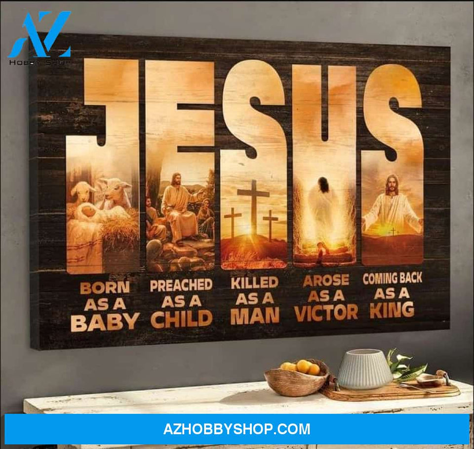 Jesus born as a baby preached as a child - Matte Canvas (1.25")