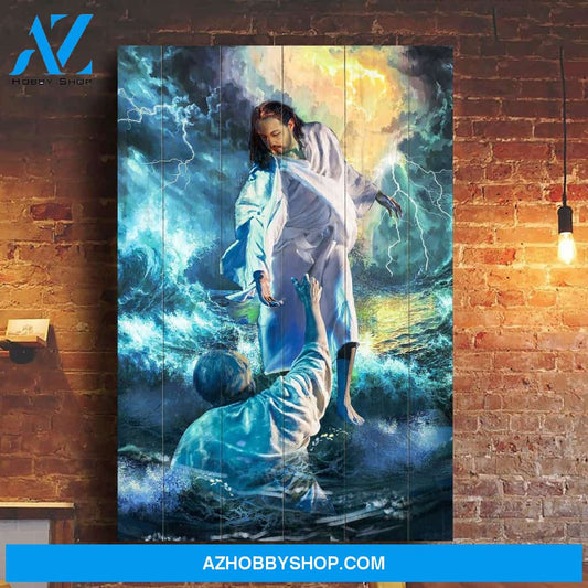 Jesus calms the storm Jesus Portrait Canvas Prints, Wall Art