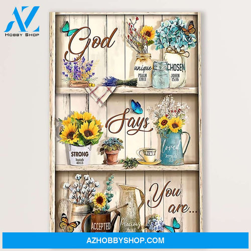 Jesus Canvas God Says You Are, Christian God Wall Art Home Decor
