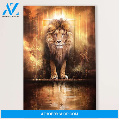 Jesus Canvas Lion Reflection, Christian God Wall Art Home Decor