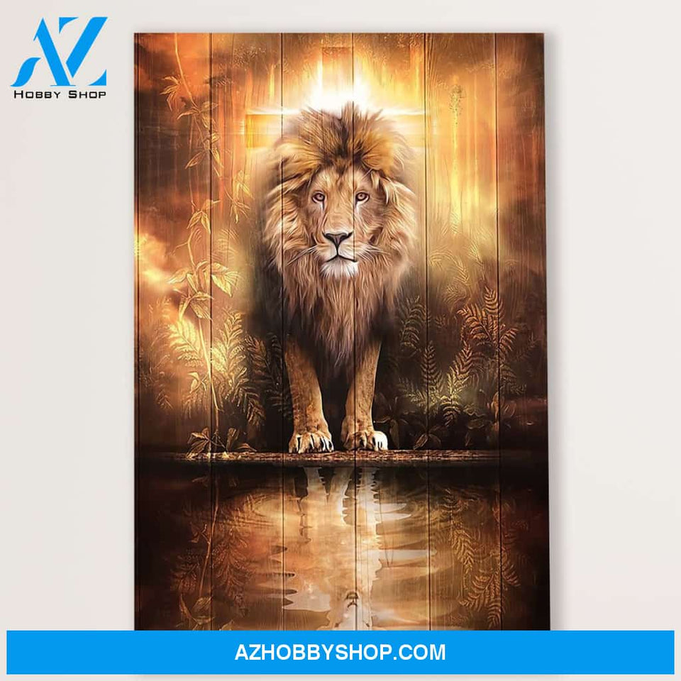 Jesus Canvas Lion Reflection, Christian God Wall Art Home Decor