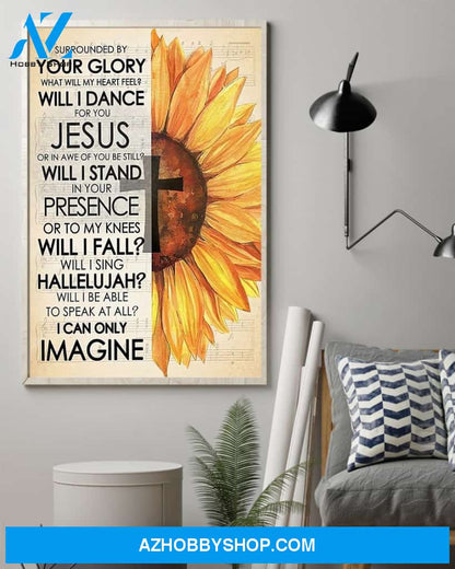 Jesus Canvas Never Give Up Hope, Christian God Wall Art Home Decor