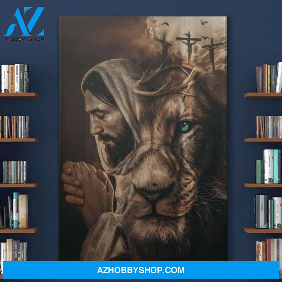 Jesus Canvas, Poster | Jesus And Lion Canvas | God Canvas Poster | Wall Décor | Birthday