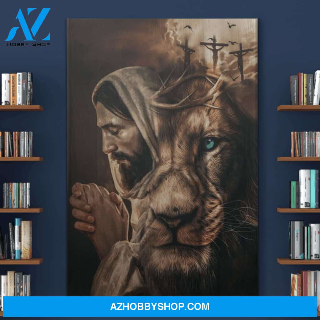 Jesus Canvas, Poster | Jesus And Lion Canvas | God Canvas Poster | Wall Décor | Birthday