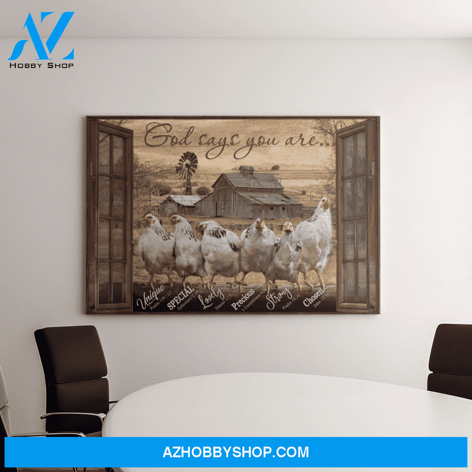 Landscape God Canvas Wall Art - Jesus Canvas Wall Art - Amazing chicken - God says you are Canvas
