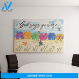 Landscape God Canvas Wall Art - Jesus Canvas Wall Art - Jesus and Beach - God says you are 2 Canvas