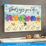 Landscape God Canvas Wall Art - Jesus Canvas Wall Art - Jesus and Beach - God says you are 2 Canvas