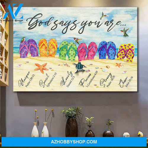 Landscape God Canvas Wall Art - Jesus Canvas Wall Art - Jesus and Beach - God says you are 2 Canvas
