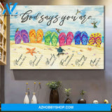 Landscape God Canvas Wall Art - Jesus Canvas Wall Art - Jesus and Beach - God says you are 2 Canvas