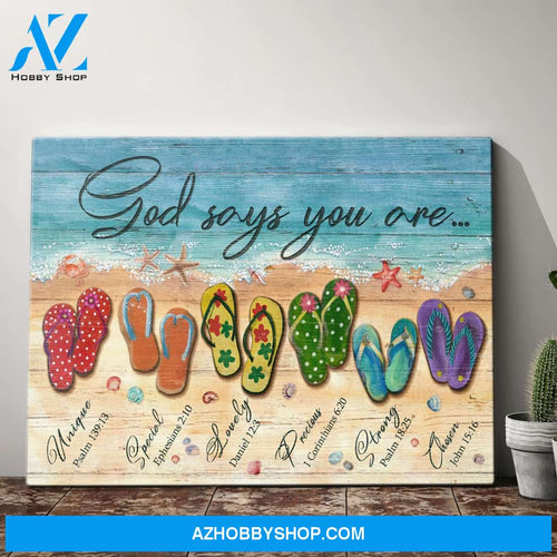 Landscape God Canvas Wall Art - Jesus Canvas Wall Art - Jesus and Beach - God says you are Canvas