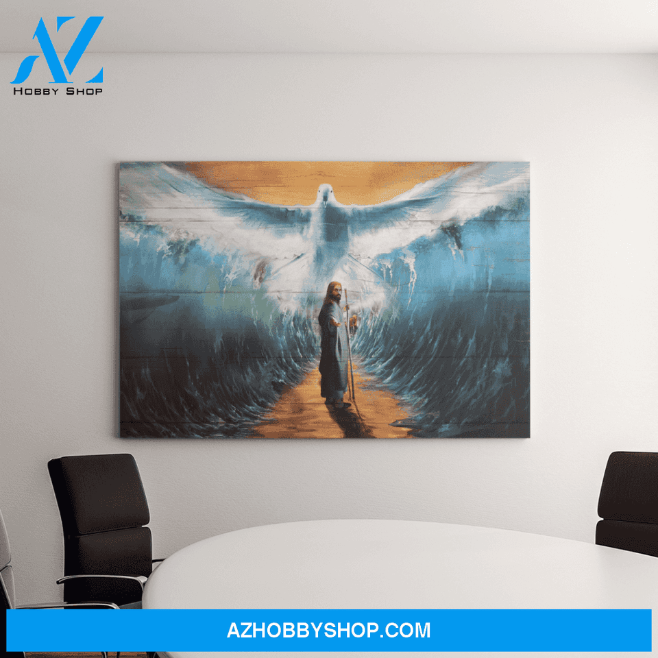 Landscape God Canvas Wall Art - Jesus Canvas Wall Art - Jesus and beautiful dove Canvas