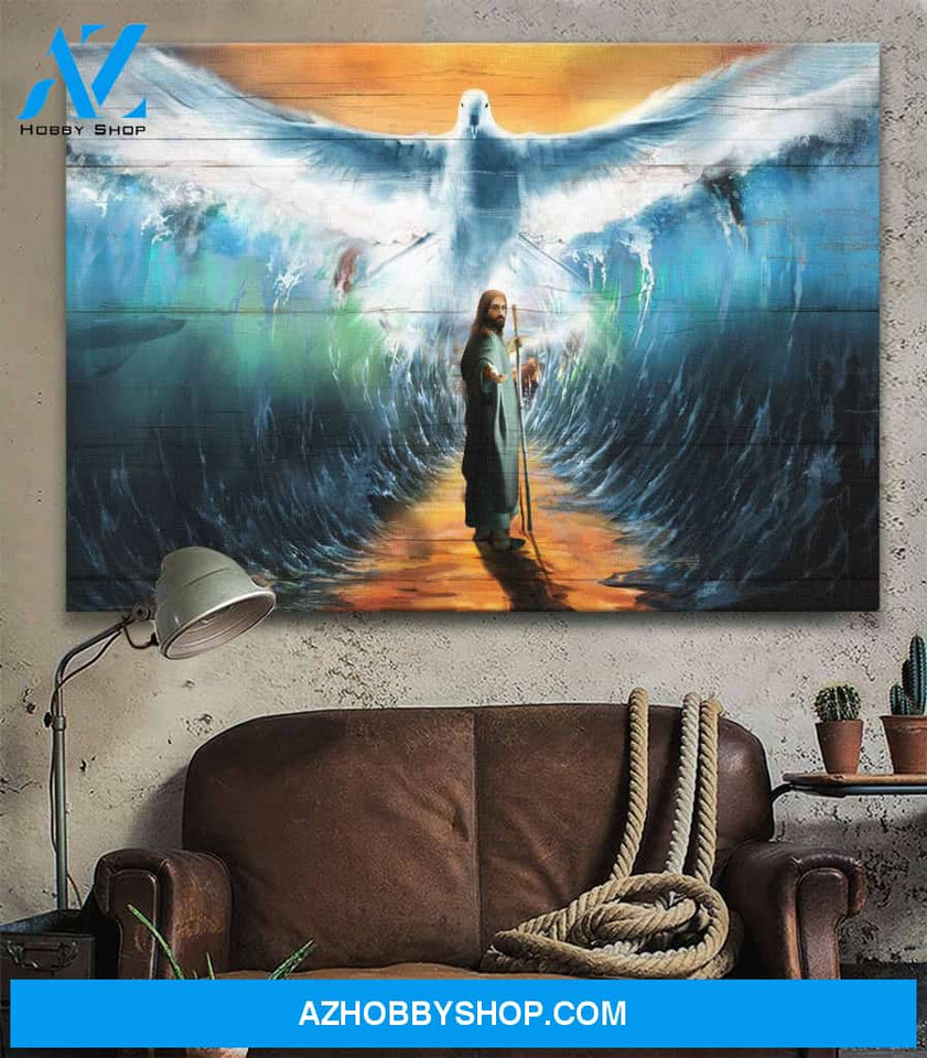 Landscape God Canvas Wall Art - Jesus Canvas Wall Art - Jesus and beautiful dove Canvas