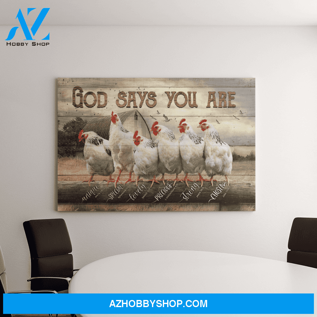 Landscape God Canvas Wall Art - Jesus Canvas Wall Art - Jesus and Chicken - God says you are Canvas