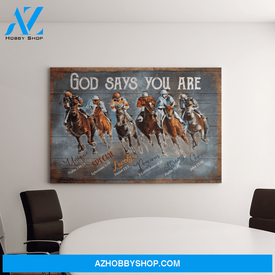 Landscape God Canvas Wall Art - Jesus Canvas Wall Art - Jesus and Horse - God says you are Amazing Canvas