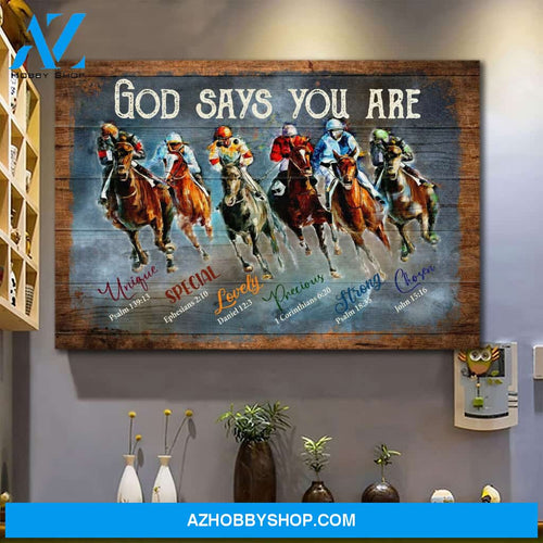 Landscape God Canvas Wall Art - Jesus Canvas Wall Art - Jesus and Horse - God says you are Amazing Canvas