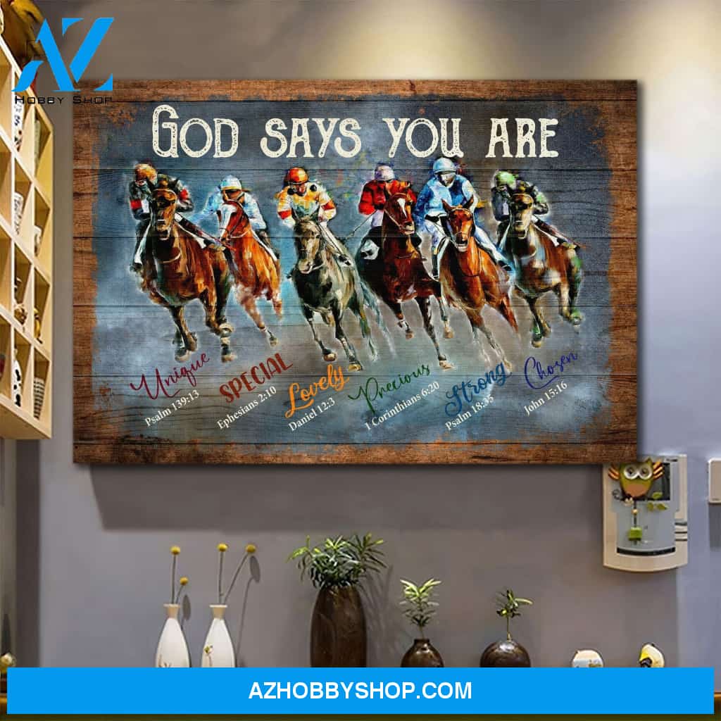 Landscape God Canvas Wall Art - Jesus Canvas Wall Art - Jesus and Horse - God says you are Amazing Canvas