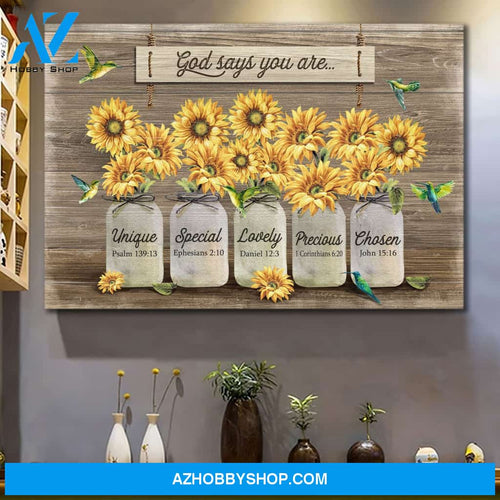 Landscape God Canvas Wall Art - Jesus Canvas Wall Art - Jesus and Sunflower - God says you are Canvas