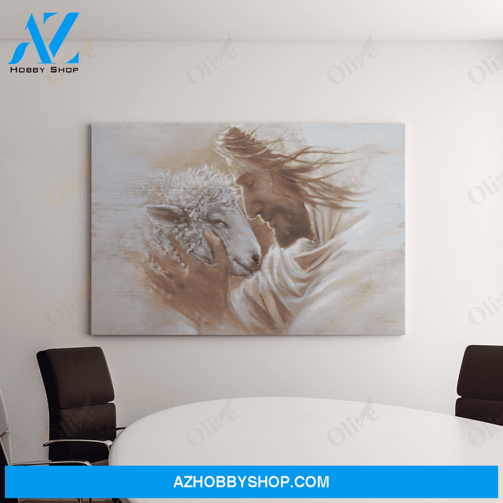 Landscape God Canvas Wall Art - Jesus Canvas Wall Art - Jesus and the sheep Canvas