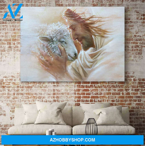 Landscape God Canvas Wall Art - Jesus Canvas Wall Art - Jesus and the sheep Canvas
