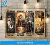 Landscape God Canvas Wall Art - Jesus Canvas Wall Art - Jesus - Be strong brave humble and awesome everyday 2 Canvas